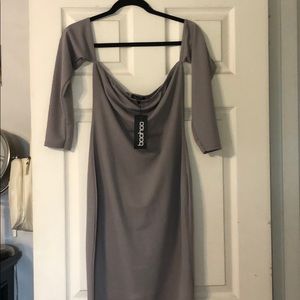 Off the shoulder midi dress Gray